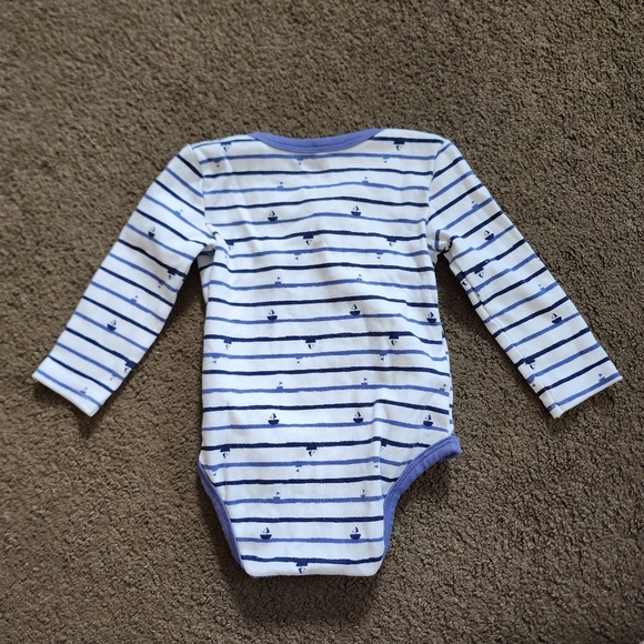 Blue Striped Sailboat Onesie, Kid's 9M - Picture 5 of 6